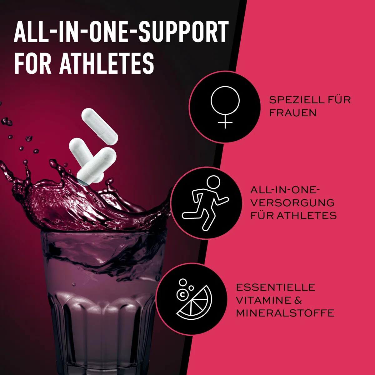 ESN Athlete Stack Women, 210 Kapseln, Alle essentiellen Vitamine und Mineralstoffe, vegan - Made in Germany