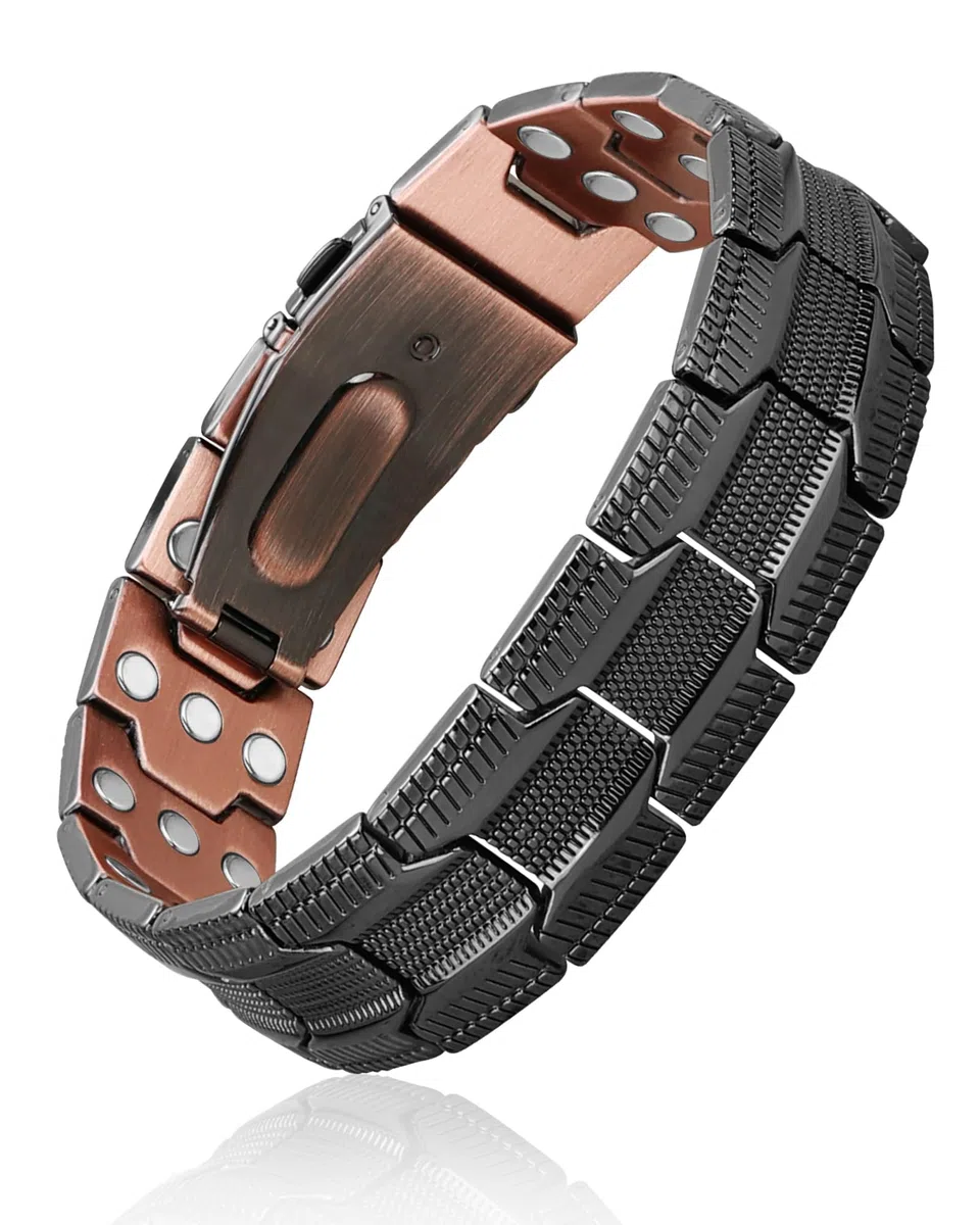 MagEnergy Herren Kupferarmband 3800 Gauss, massives Reinkupfer Armband mit Schmetterlingsverschluss, verstellbar mit Größenwerkzeug