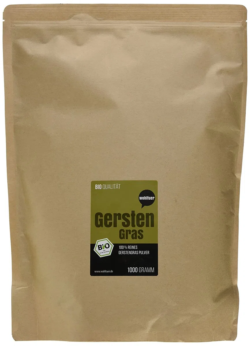 Wohltuer Bio Gerstengraspulver/Gemahlenes Gerstengras in Rohkostqualität und erster Ernte! aus Bayern (DE-ÖKO-006), 1000 g