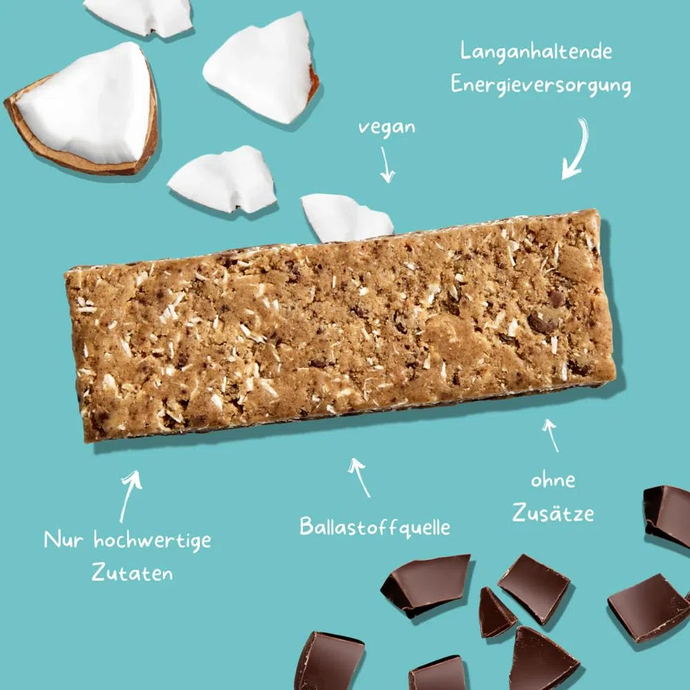 TZAMPAS Energieriegel Bio · Riegel mit Kokos & Hafer · Ideal für Sport & Fitness · Vegan, Clean Eating · 16 x 40g