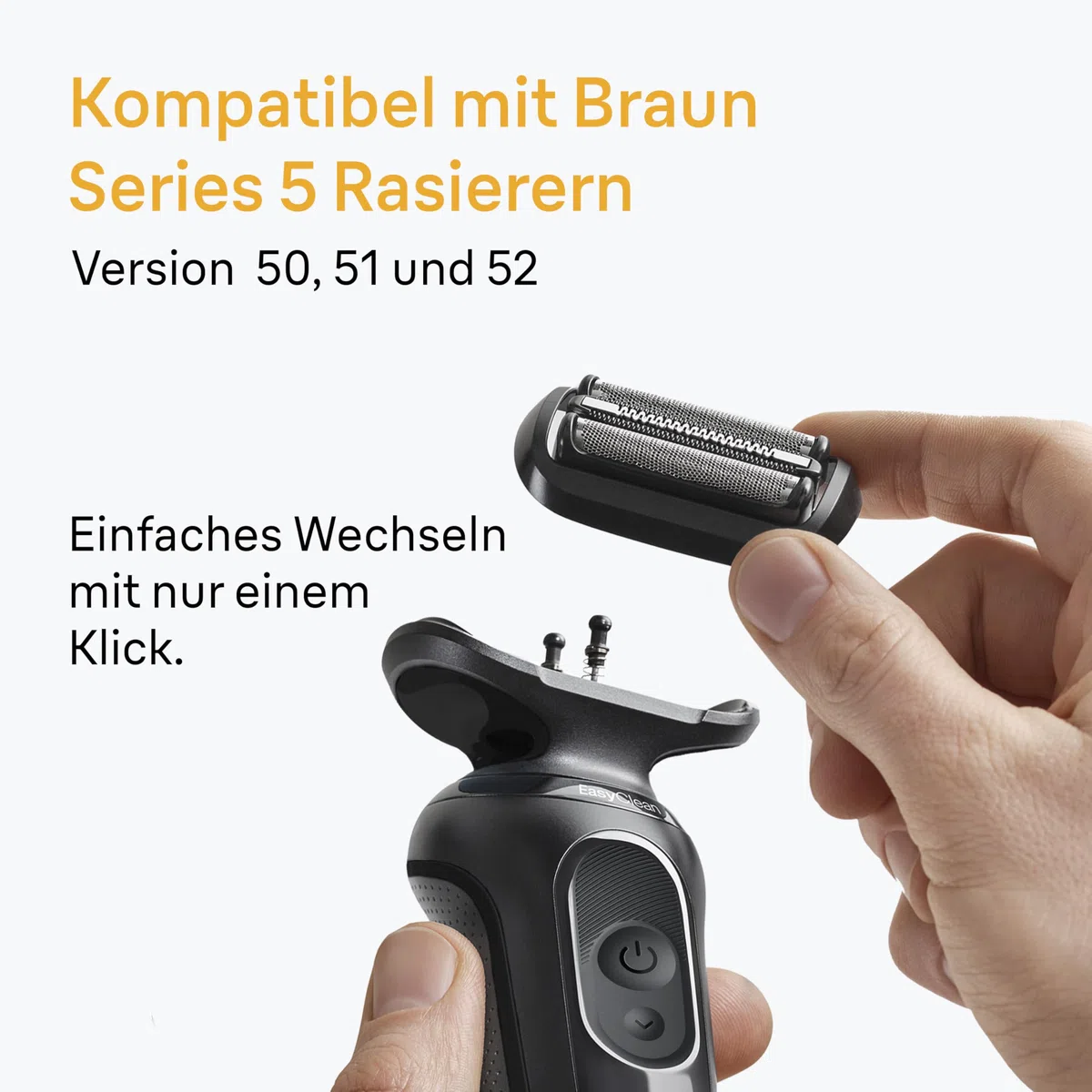 Braun Elektrorasierer Scherkopf Series 5, 54B, Schwarz - Original Ersatzscherteil und Rasierer Zubehör vom Hersteller, Made in Germany, Kompatibel mit Braun Series 5 Rasierern