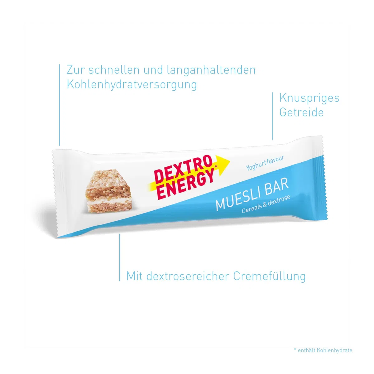Dextro Energy Müsliriegel Joghurt - 25x35g (25er Pack) - Leckerer Getreideriegel als Alternative zum Schokoriegel, zur schnellen und langanhaltenden Kohlenhydratversorgung