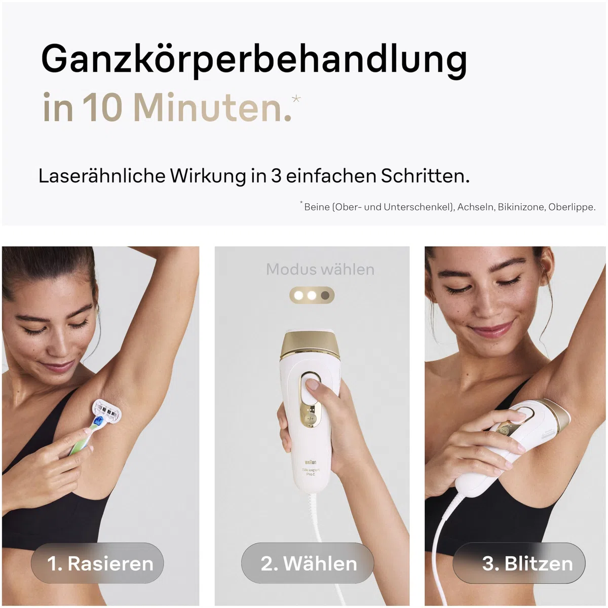 Braun Silk·expert Pro 5 PL5358 IPL Haarentfernung Weiß/Gold Dauerhafte Haarentfernung für Zuhause