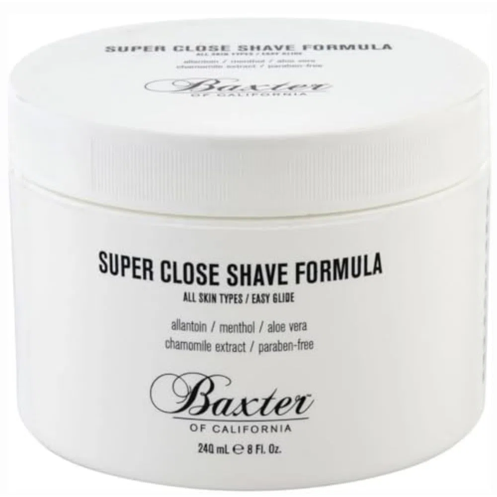 Baxter of California Super Close Shave Formula, reichhaltige Rasiercreme mit Teebaumöl, Menthol, für glatte Rasur, erfrischend und pflegend, 240 ml