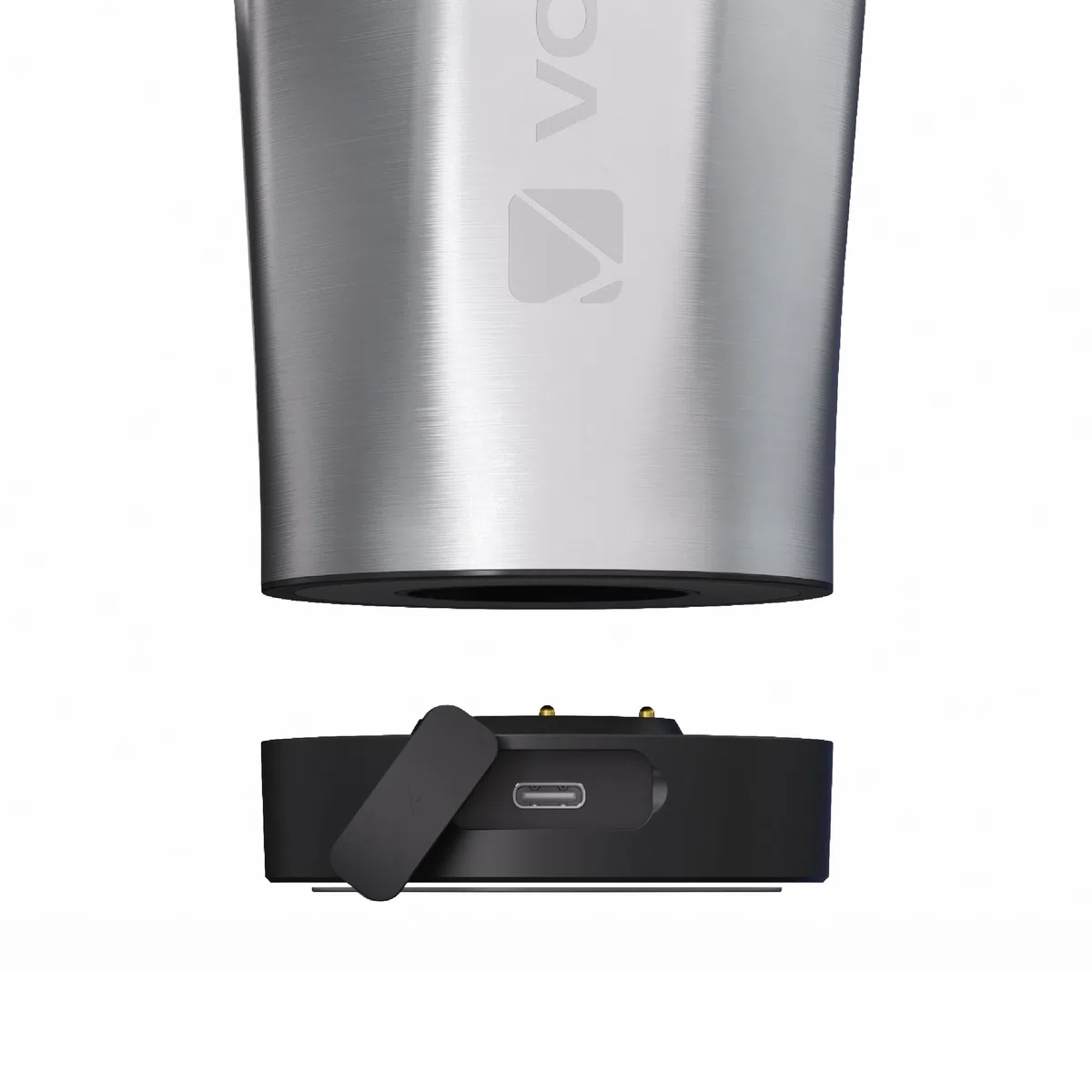 VOLTRX ChillMix Shaker Isoliertem Edelstahl - USB-C Aufladbarer Elektrischer Proteinshake-Mixer, Shaker für Proteinshakes und Mahlzeitenersatz, Chromstahl, 16 oz