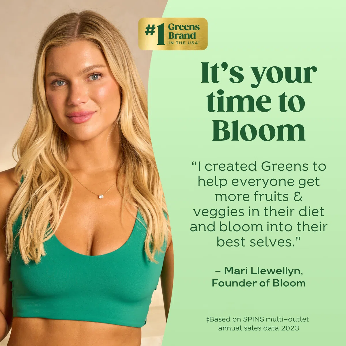 Bloom Nutrition Super Greens Pulver Erdbeer-Kiwi (30 Portionen) mit Probiotika, Verdauungsenzymen, Spirulina & Chlorella, zuckerfrei