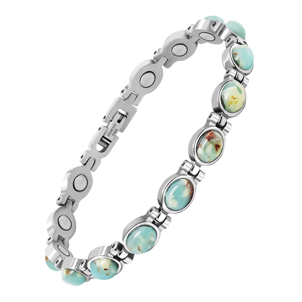 JEROOT Magnetarmband Koreite,Damen Magnetische Armbänder für Arthritis Verschluss Edelstahl Armband Magnet Damen Gesundheit Magnetarmband Energetix