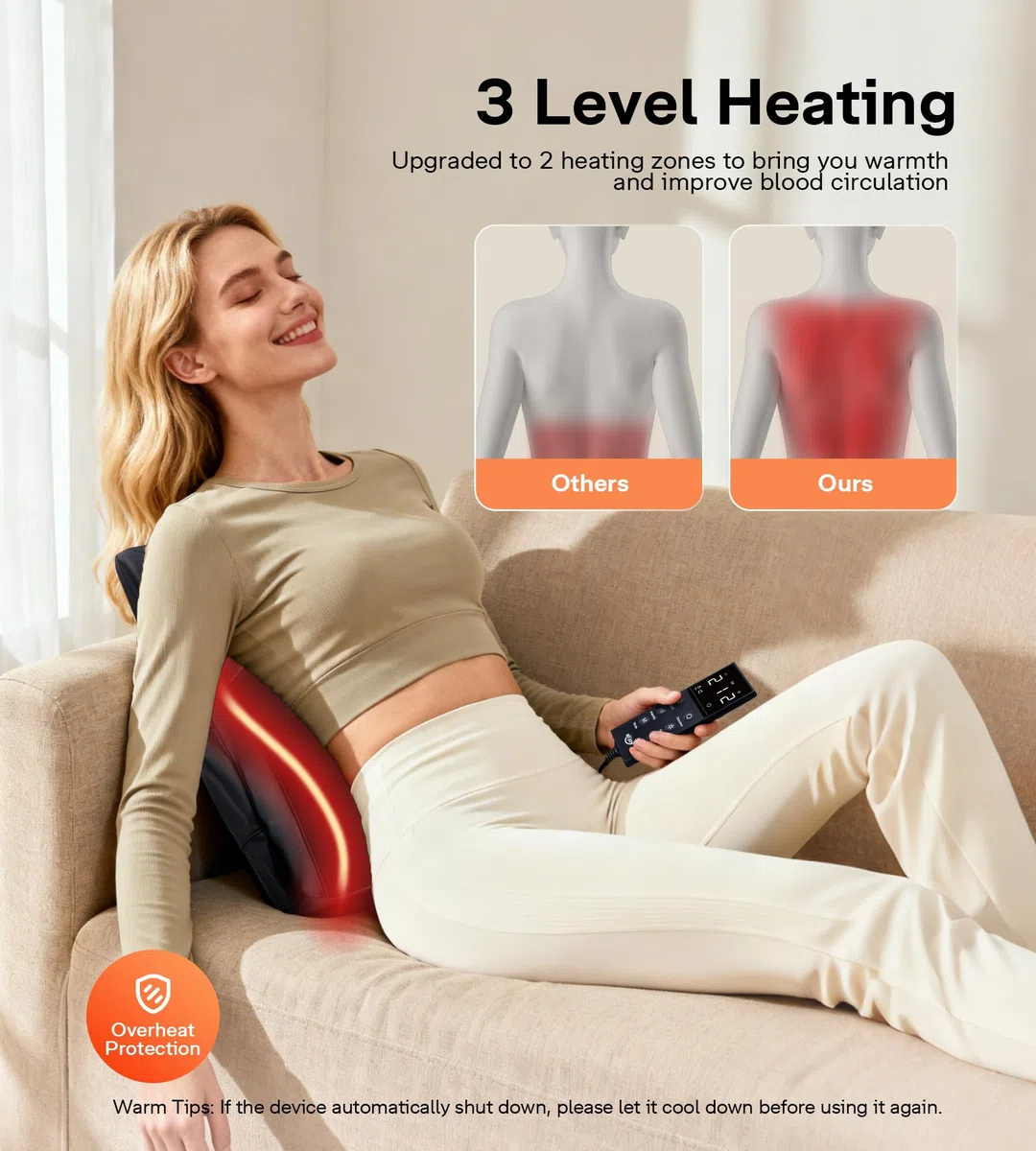 Massagegerät Rücken Nacken,ALLJOY Shiatsu Nackenmassagegerät mit Wärme, 3D Rücken Massagegerät Massagekissen für Nacken, Schultern, Rücken, Beine, Geschenk für Mama, Papa, Frauen, Männer