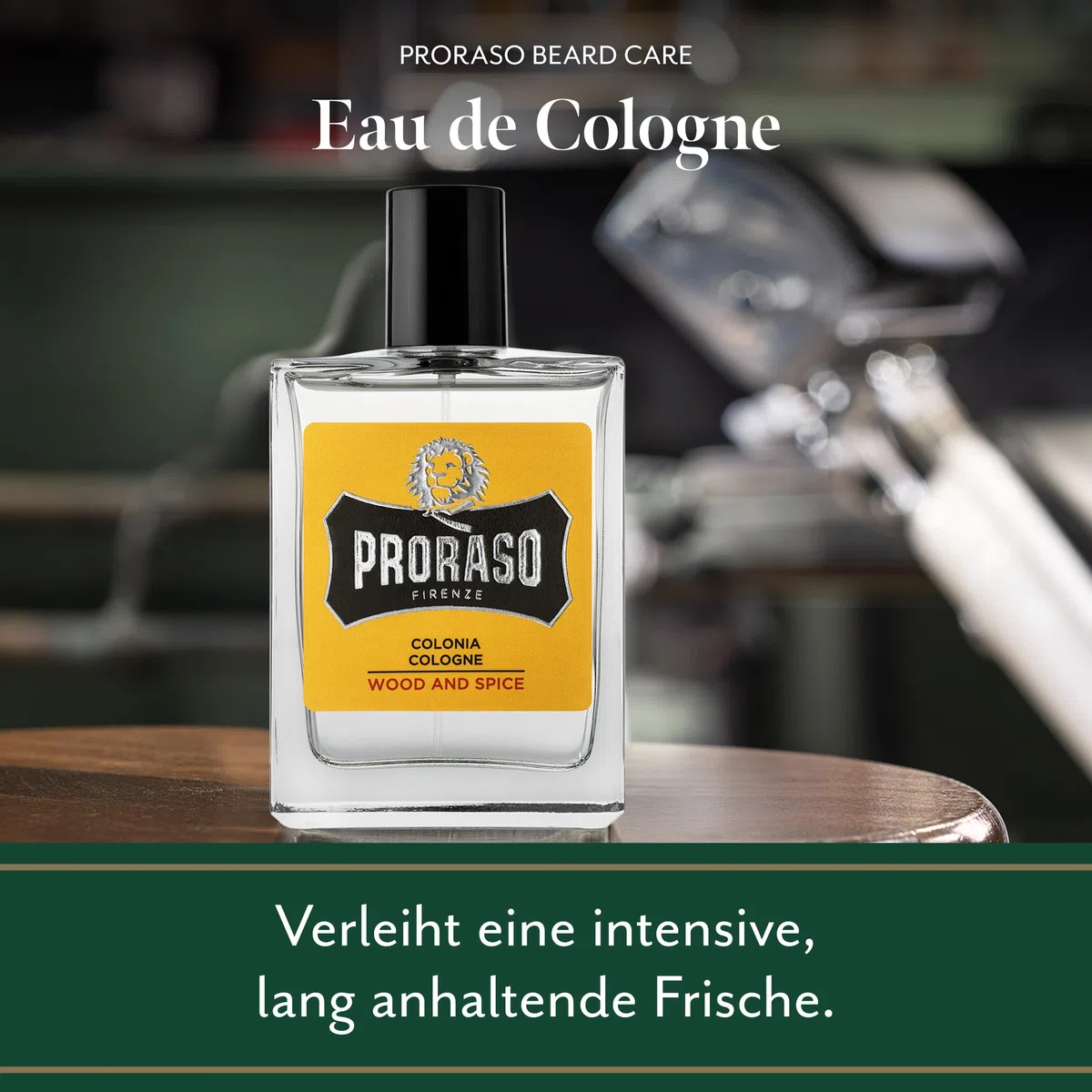 Proraso Cologne Wood and Spice, 100 ml, Eau de Cologne entwickelt für tiefgreifende Frische, Rasierwasser für Herren & After Shave, Made in Italy