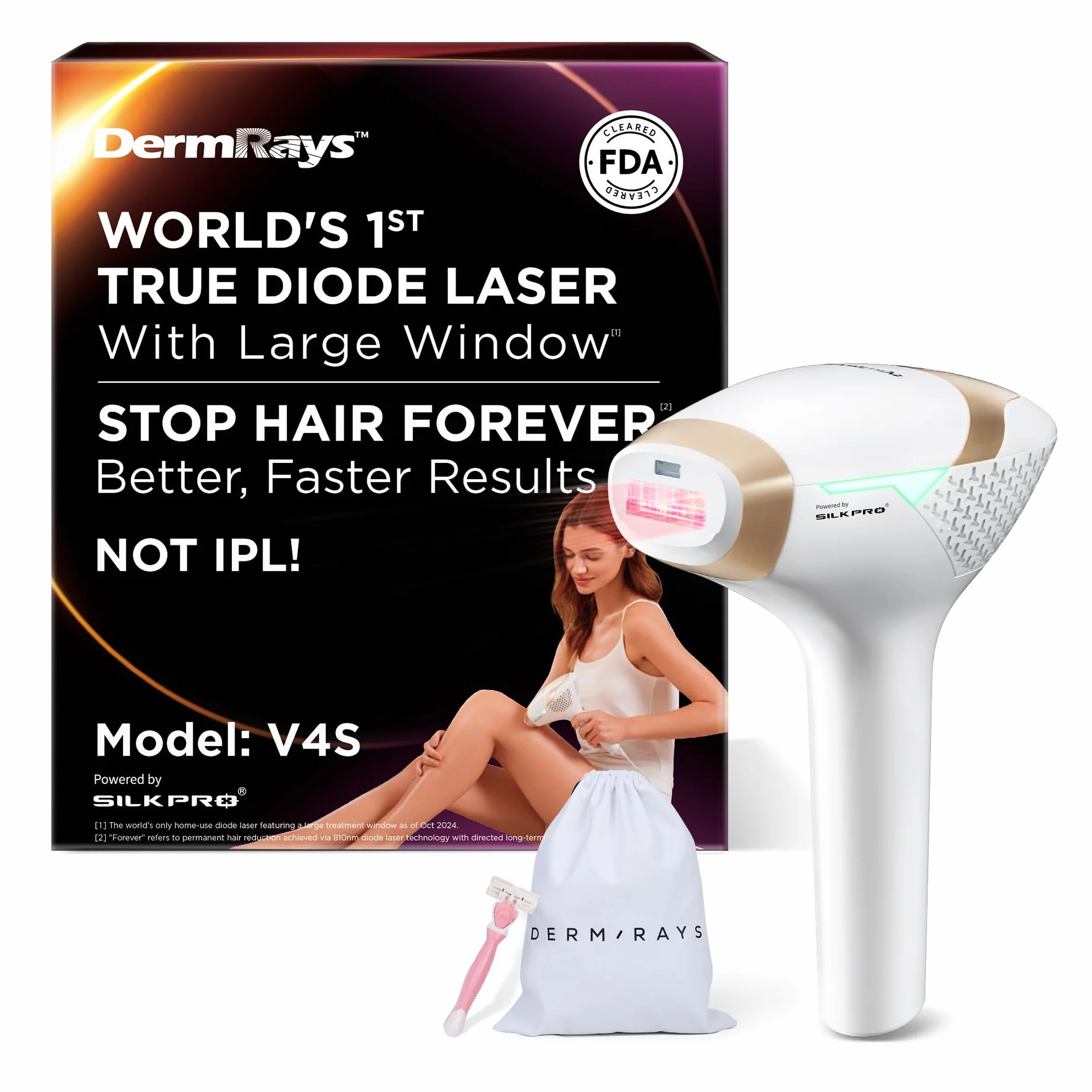 DermRays 810nm Diodenlaser Haarentfernung V4S für 1-5 Teint FDA zugelassen ICE-Cooling