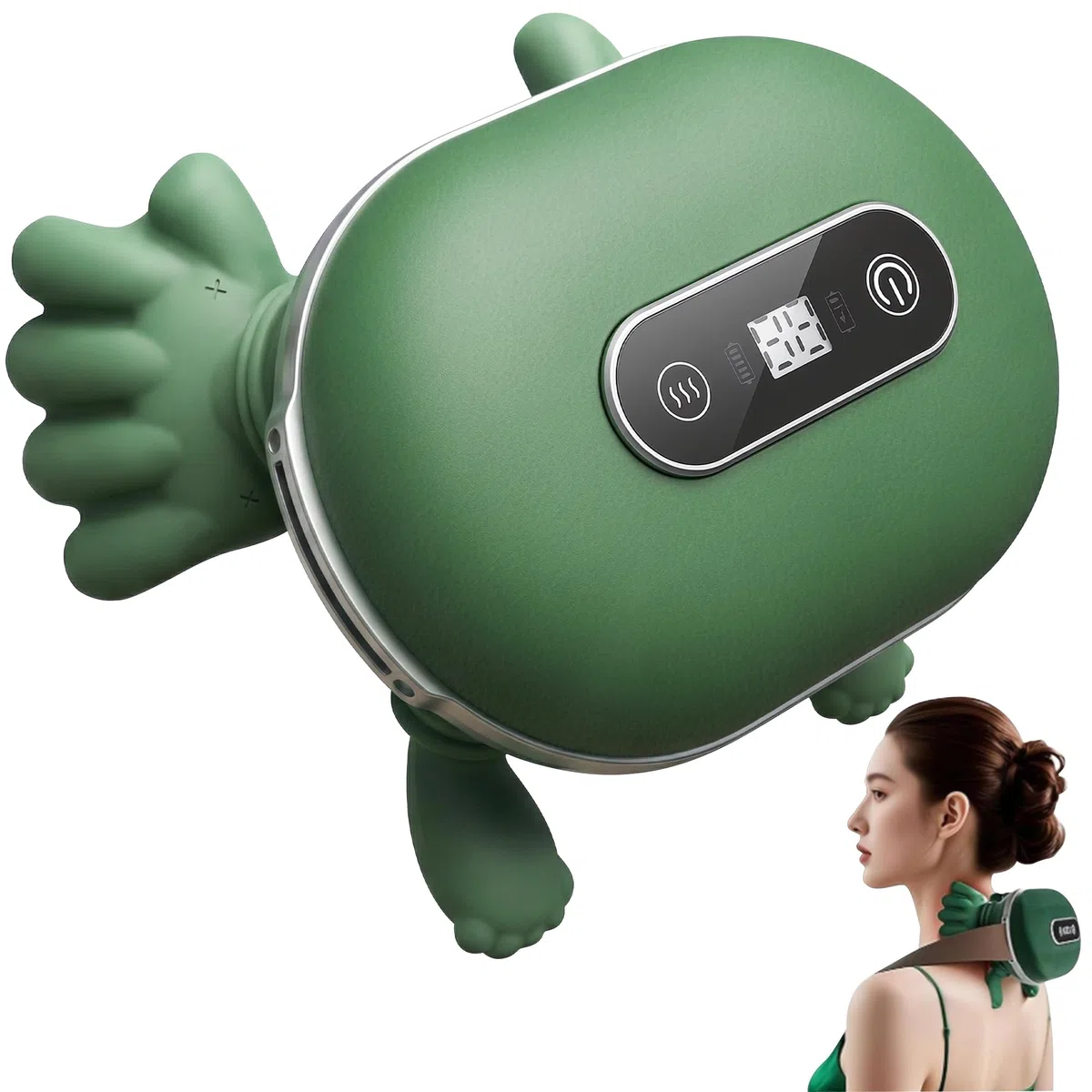 Massagegerät, 4D Nackenmassagegerät, Touchscreen-Tasten, mit 3 Massageprogrammen und 2 Heizstufen, Entspannt die Muskeln und lindert Müdigkeit, Das Perfekte Geschenk für Familie und Freunde.