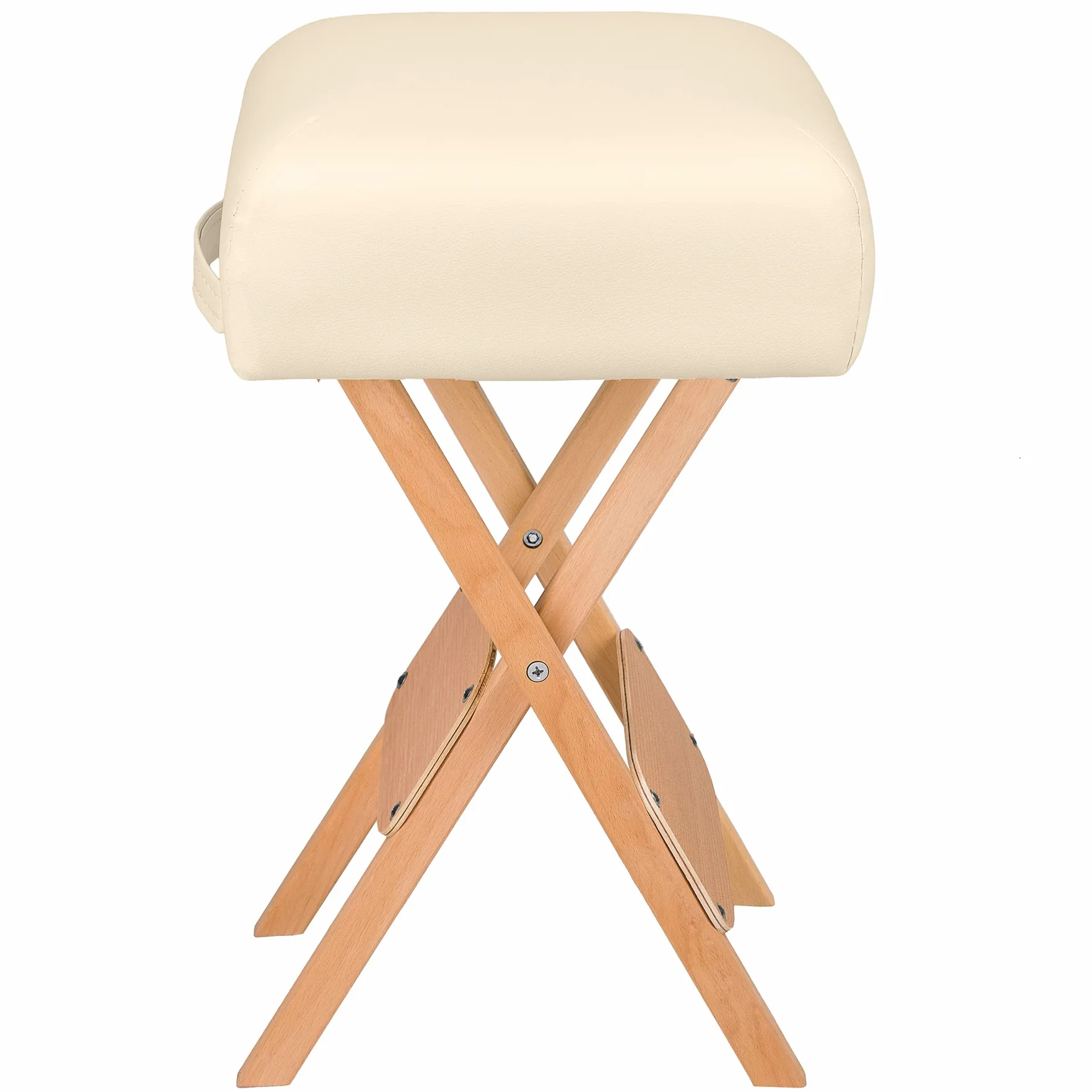 tectake Massage Liege Zubehör Hocker mit Lagerungsrolle Sitzhocker Halbrolle Vollrolle beige
