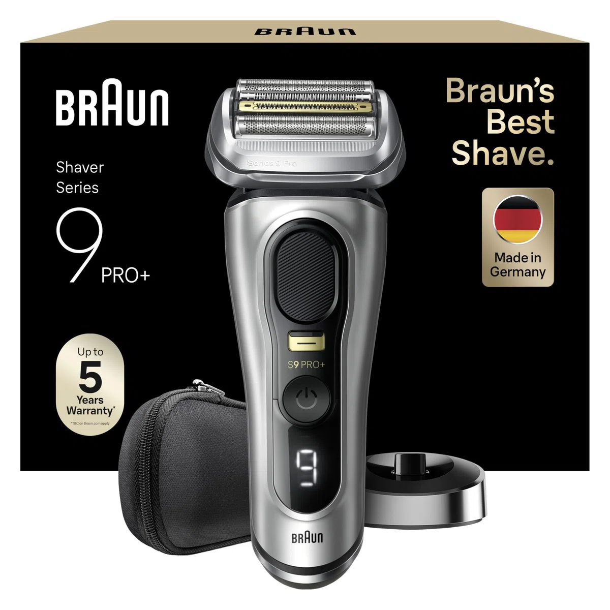 Braun Series 9 PRO+ 9517s Elektrorasierer Herren 5+1 Ultradünne Klingen Barttrimmer 60 Min. Akku Wasserdicht Made in Germany