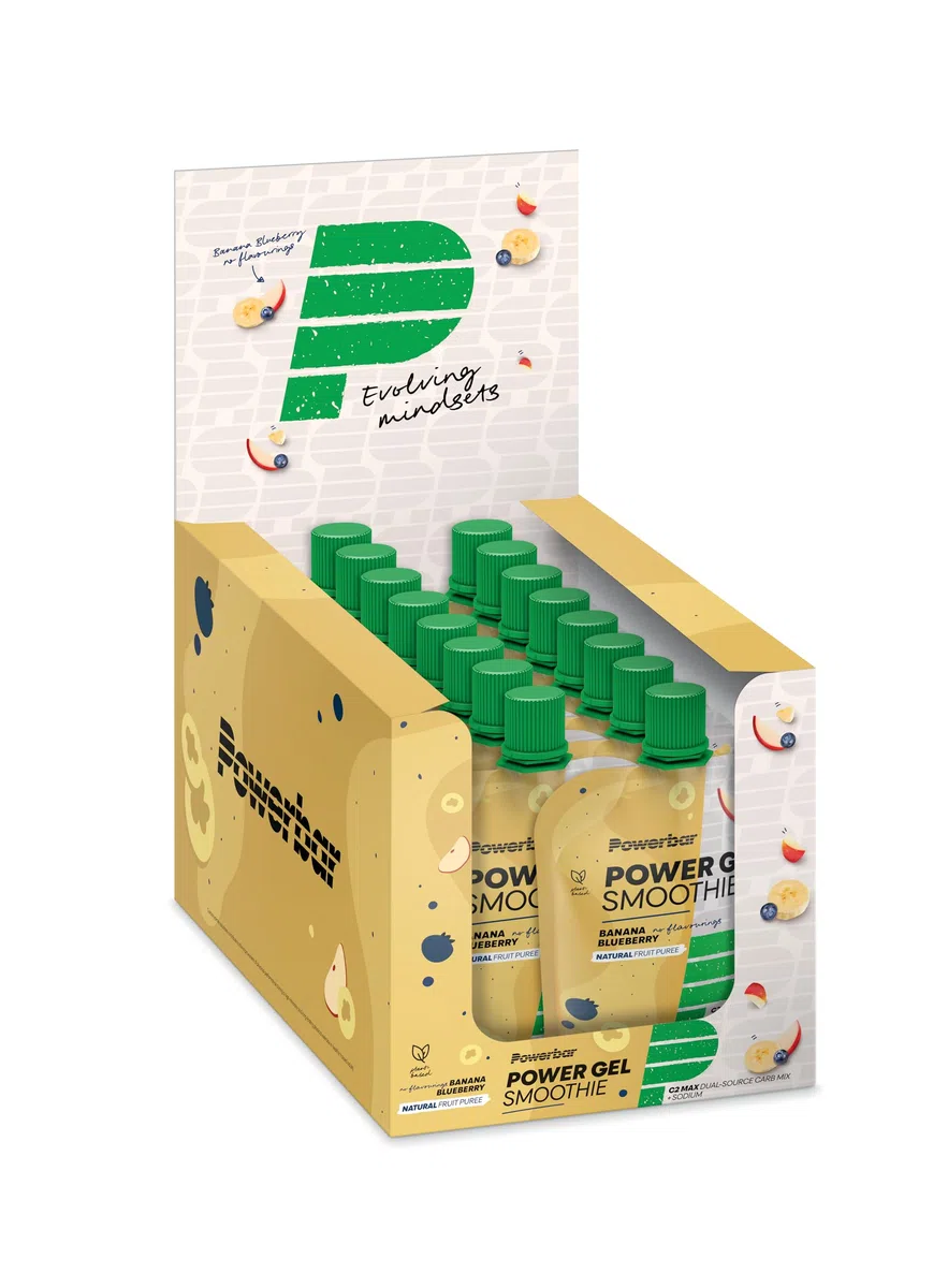 PowerBar - PowerGel Smoothie - Banana Blueberry - 16x90g - veganer Energie Smoothie - Magnesium, Natrium&Maltodextrin