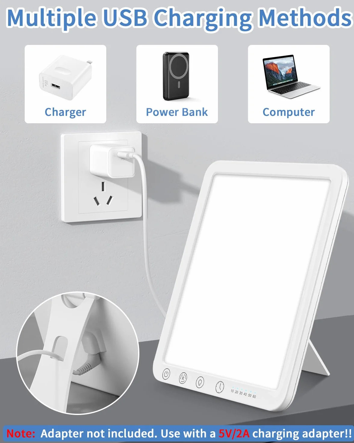 Tageslichtlampe 10000 LUX,Lichttherapielampe, LED Daylight Lampe mit 3 Farbtemperaturen, 10 Helligkeitsstufen und 6 Timer,UV-freie LED lampe Tageslicht mit Touch-Steuerung, Memoryfunktion für Zuhause/