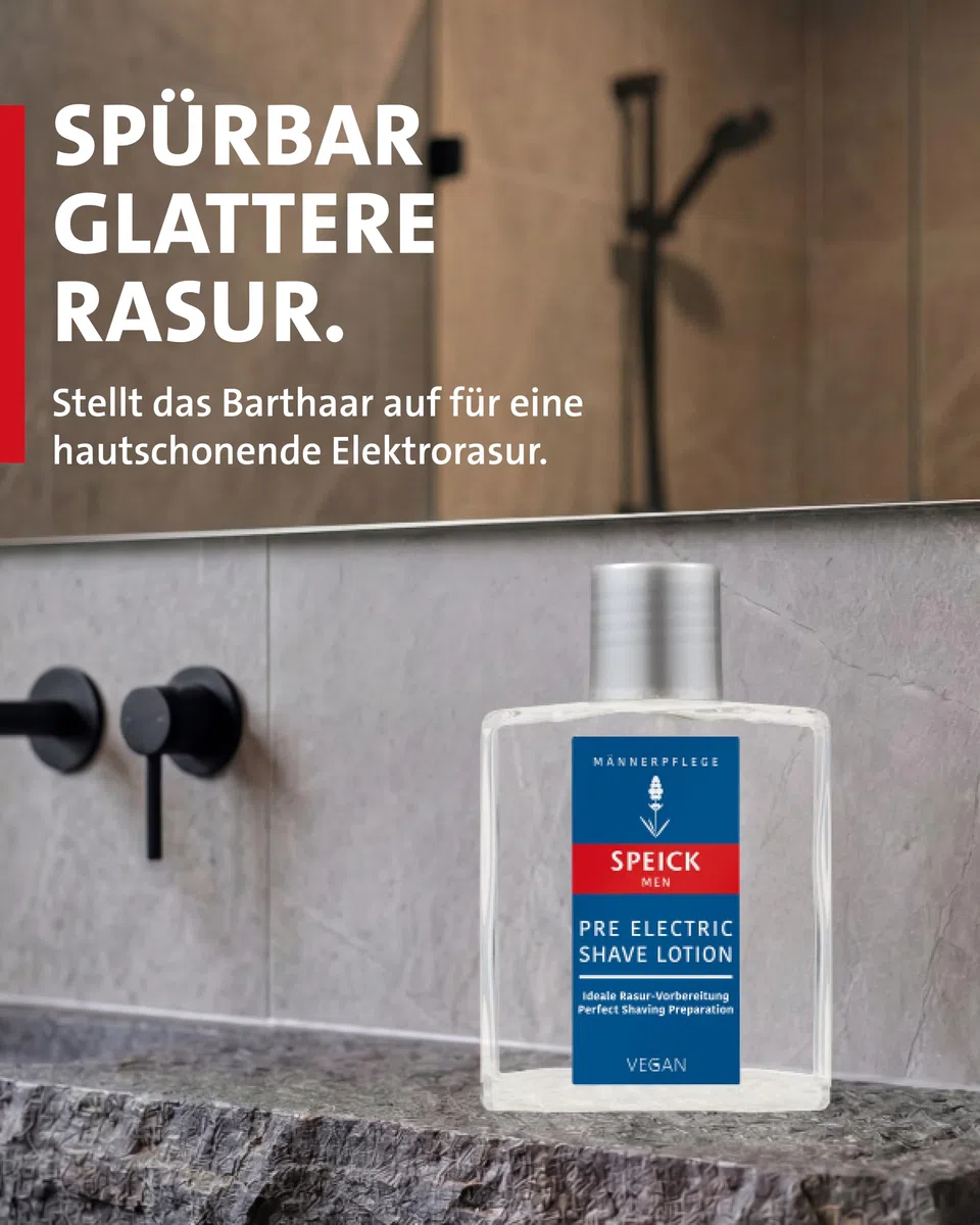 Speick Men Pre Electric Shave Lotion – Hautschonende Vorbereitung für Elektrorasur, 5x100 ml