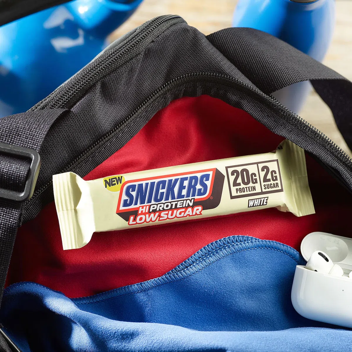 Snickers White Low Sugar High Protein Bar (12 x 57g) – White Chocolate – 20g Eiweiß – Zuckerreduziert – Proteinriegel mit weißer Schokolade & Erdnüssen – Ideal für Muskelaufbau