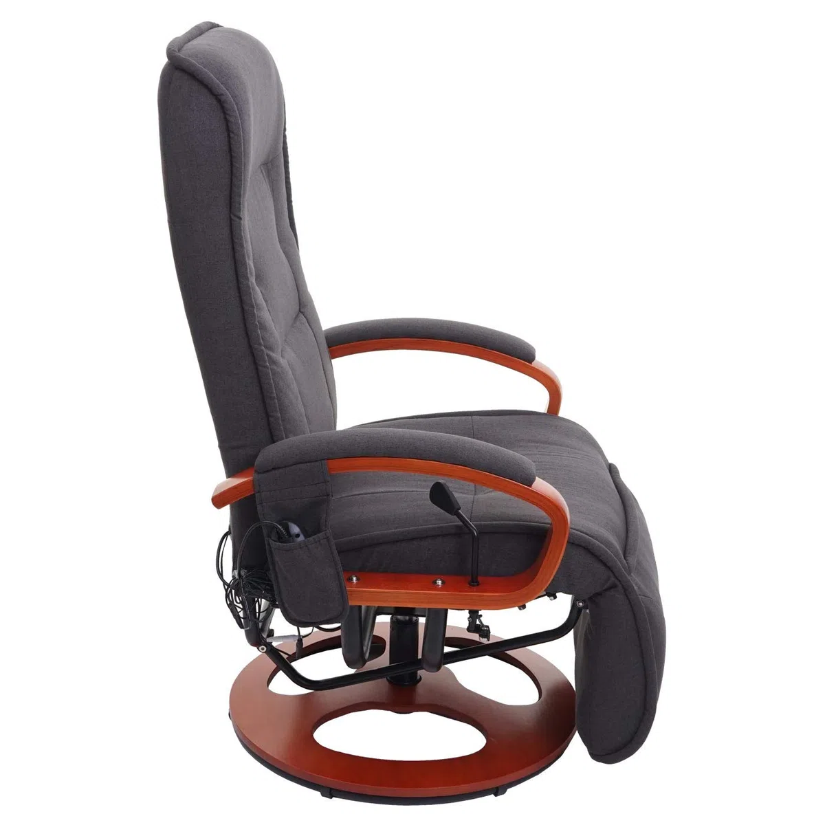 Mendler Relaxliege Arles II Massagesessel Stoff Textil dunkelgrau