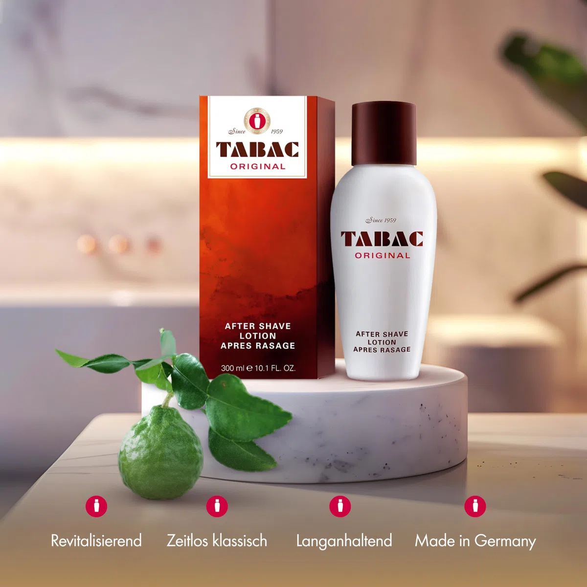 Tabac® Original I After Shave Lotion - Original Seit 1959 - belebt, kühlt und erfrischt - für beanspruchte Männerhaut I 300ml Splash