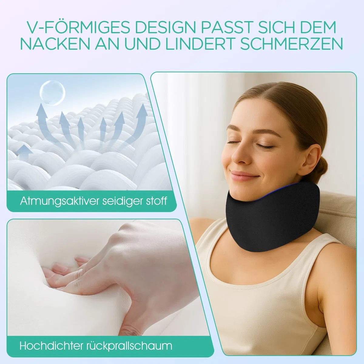 Nackenstütze, Verstellbare Nackenstrecker für Nackenschmerzen Unterstützung Halskrause aus Weichem Schaumstoff für Schlafen, um den Druck auf die Halswirbelsäul Männer und Frauen NB100