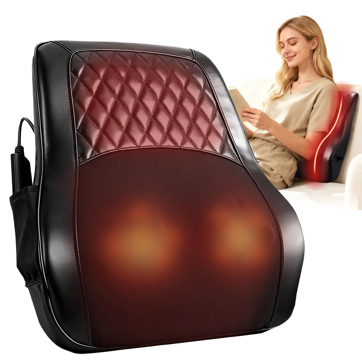 Massagegerät Rücken Nacken,ALLJOY Shiatsu Nackenmassagegerät mit Wärme, 3D Rücken Massagegerät Massagekissen für Nacken, Schultern, Rücken, Beine, Geschenk für Mama, Papa, Frauen, Männer