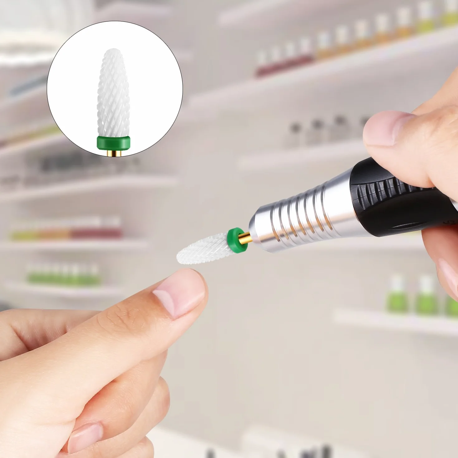 Premium Keramik Bit Birnenform Abfräsen Altmodellage Maniküre/Pediküre Professioneller Schleifkörper Für Nagelfräser