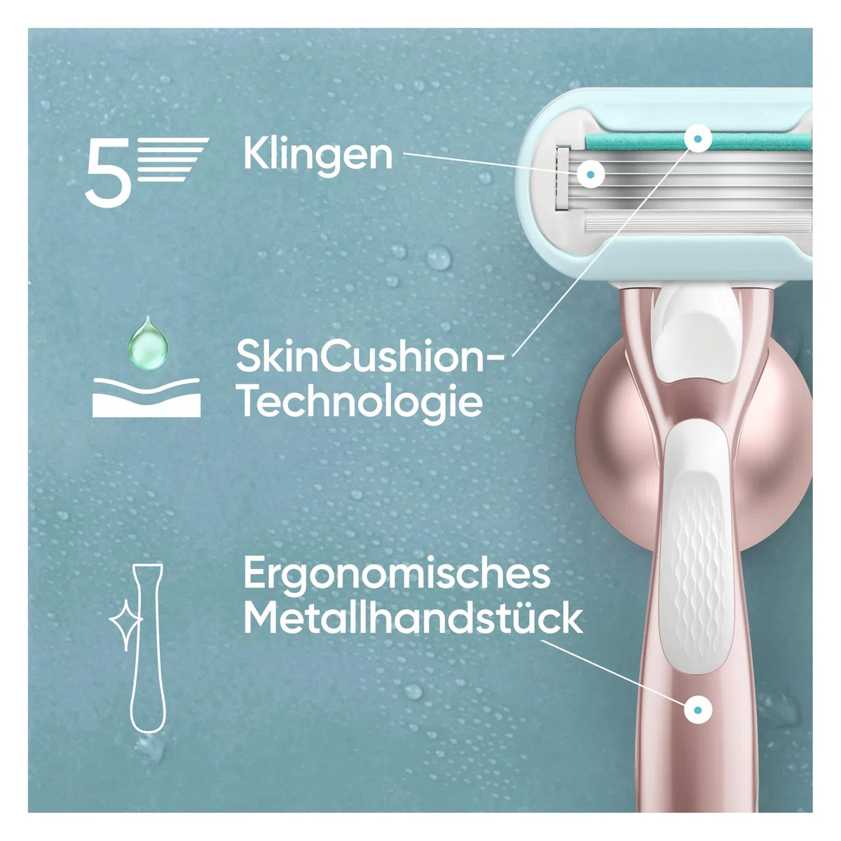 Gillette Venus Pro Smooth Sensitive Rasierklingen Damen, 10 Original Ersatzklingen für Damenrasierer, Nassrasierer für Empfindliche Haut