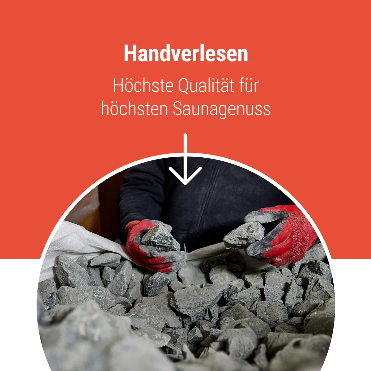 Schicker Mineral Deutsche Saunasteine 25 kg, hochwertige Diabas Aufgusssteine, handverlesen, hohe Widerstandsfähigkeit und Wärmespeicherfähigkeit, für alle Arten von Saunaöfen, 50-110 mm
