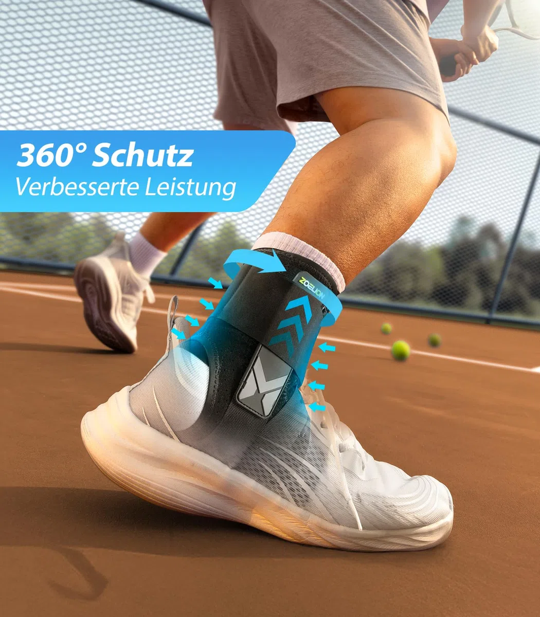 ZOELION Schnellschnür Knöchelbandage mit Auto-geformte Stabilisierungspolstern, Schlanke Passform Knöchelstütze für Herren Damen, Sprunggelenkbandage bei Verstauchungen, Verletzungserholung, Sport, M