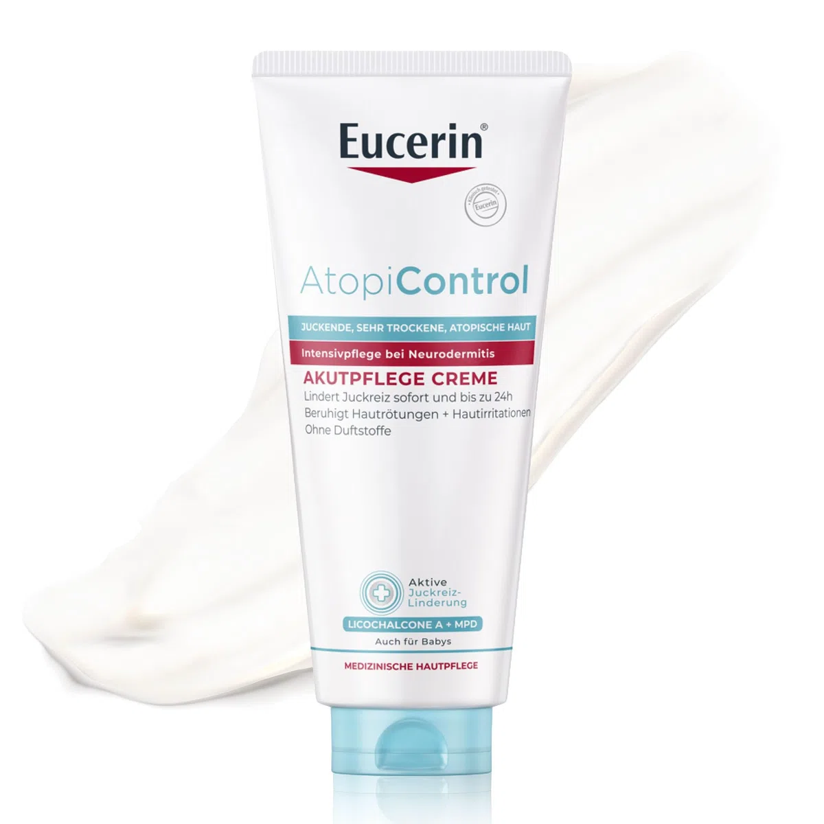 Eucerin AtopiControl Akutpflege Creme 100 ml,Hautpflege bei Neurodermitis | Akute Hautpflege bei trockener & atopischer Haut, Lindert sofort Juckreiz, Rötungen & Irritationen, Mit Licochalcone A