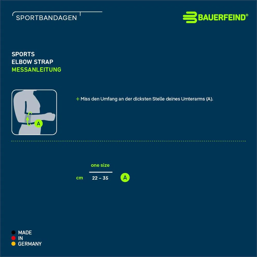 BAUERFEIND, 1 Unisex Ellenbogen-Sportspange, Rechts und Links tragbar, Für Tennis, Badminton, Squash, Reduzierung der Unterarmmuskulatur-Belastung