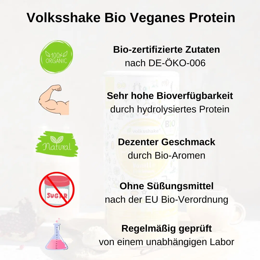 BIO Protein vegan | DE-ÖKO-006 | 10 pflanzliche Proteinquellen | Ohne Süßungsmittel | Ohne Soja & Gluten | Premiumqualität vom Bodensee | Made in Germany (1000g, Natur)