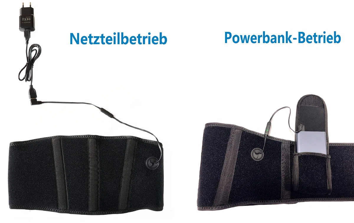 Thermrup Ferninfrarot (FIR) Wärmegürtel USB-Betrieb beheizbarer Gürtel mit 3-stufiger Temperaturregelung