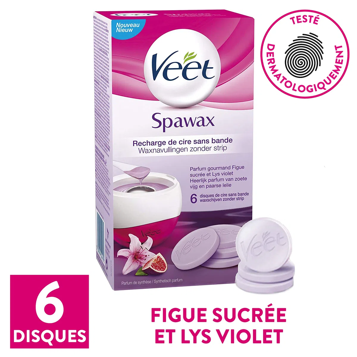 Veet Ersatzwachsscheiben 3er Pack für elektrisches Warmwachs-Set für langanhaltende Haarentfernung für seidig glatte Haut Spawax Warmwachsscheiben 3x6 Stück