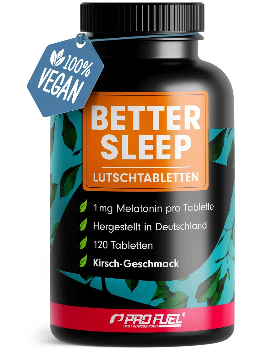 Melatonin Lutschtabletten 120x - leckerer Kirsch-Geschmack - optimal hochdosiert - mit bioaktivem Melatonin, L-Theanin, Glycin und Vitamin B6 - zuckerfrei gesüßt, 100% vegan - Vorrat für 8 Monate