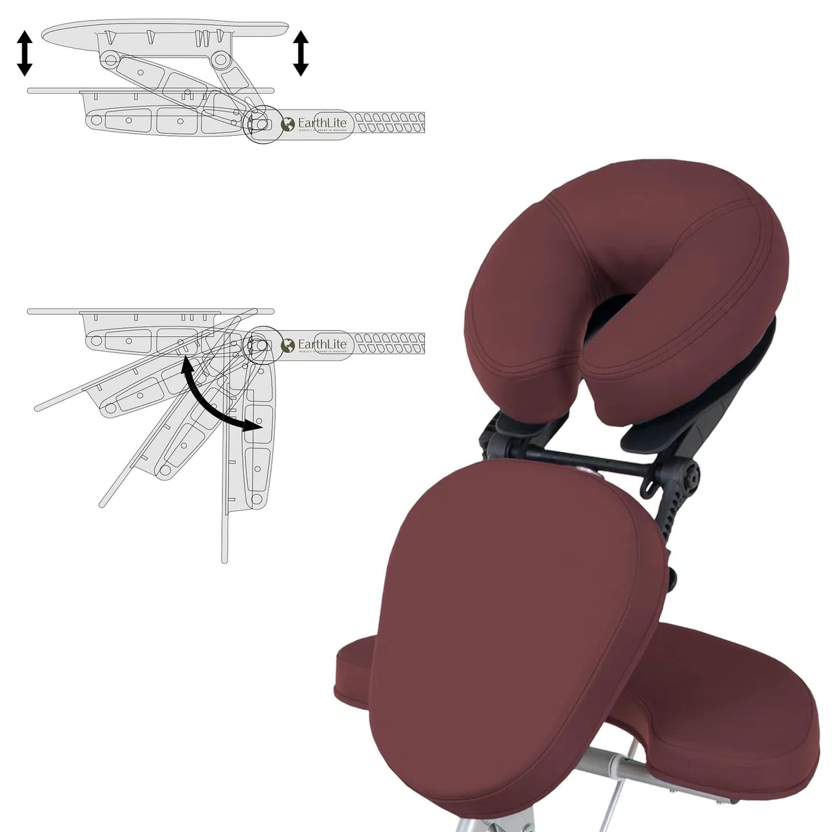 EARTHLITE Vortex Tragbarer Massagestuhl Klappbar Kompakt Stabil Leicht 6,8kg inkl. Transporttasche Brustbeinkissen