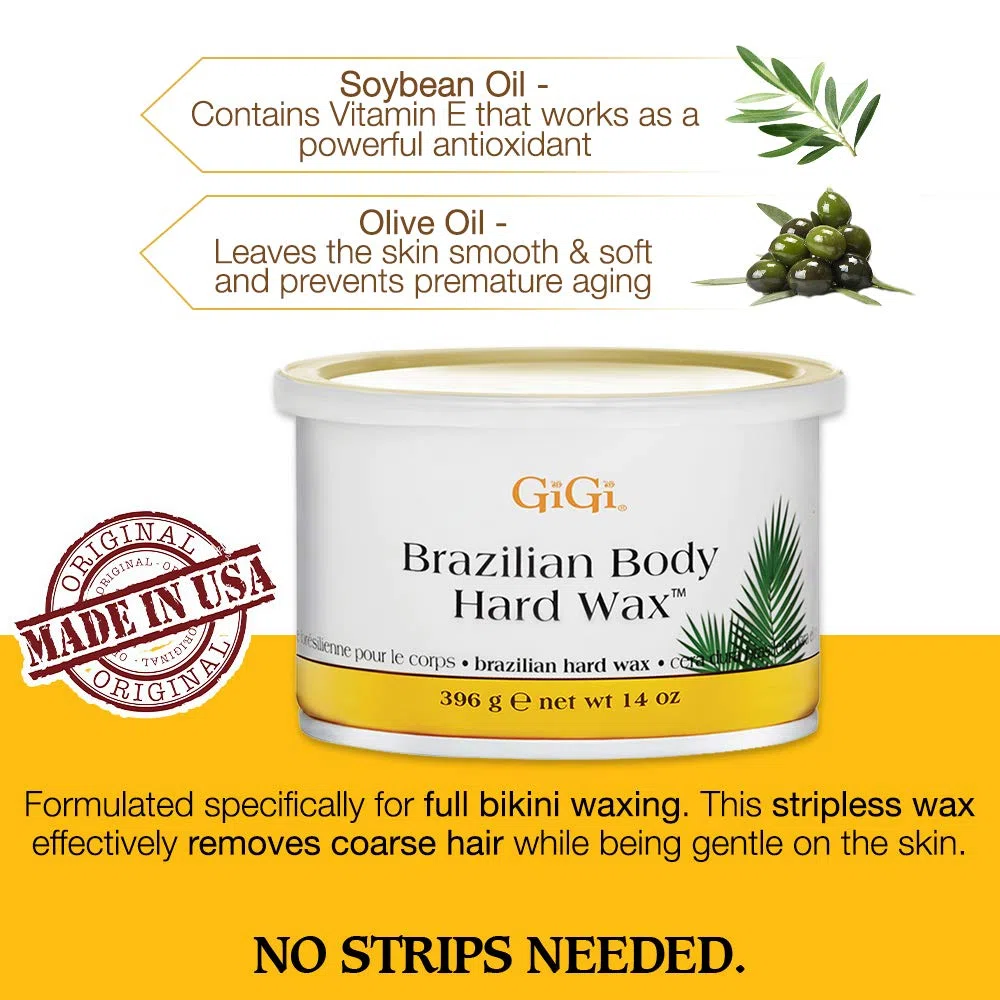 GiGi Brazilian Body Hard Wax A Non-Strip Formula for Sensitive and Delicate Areas 396g