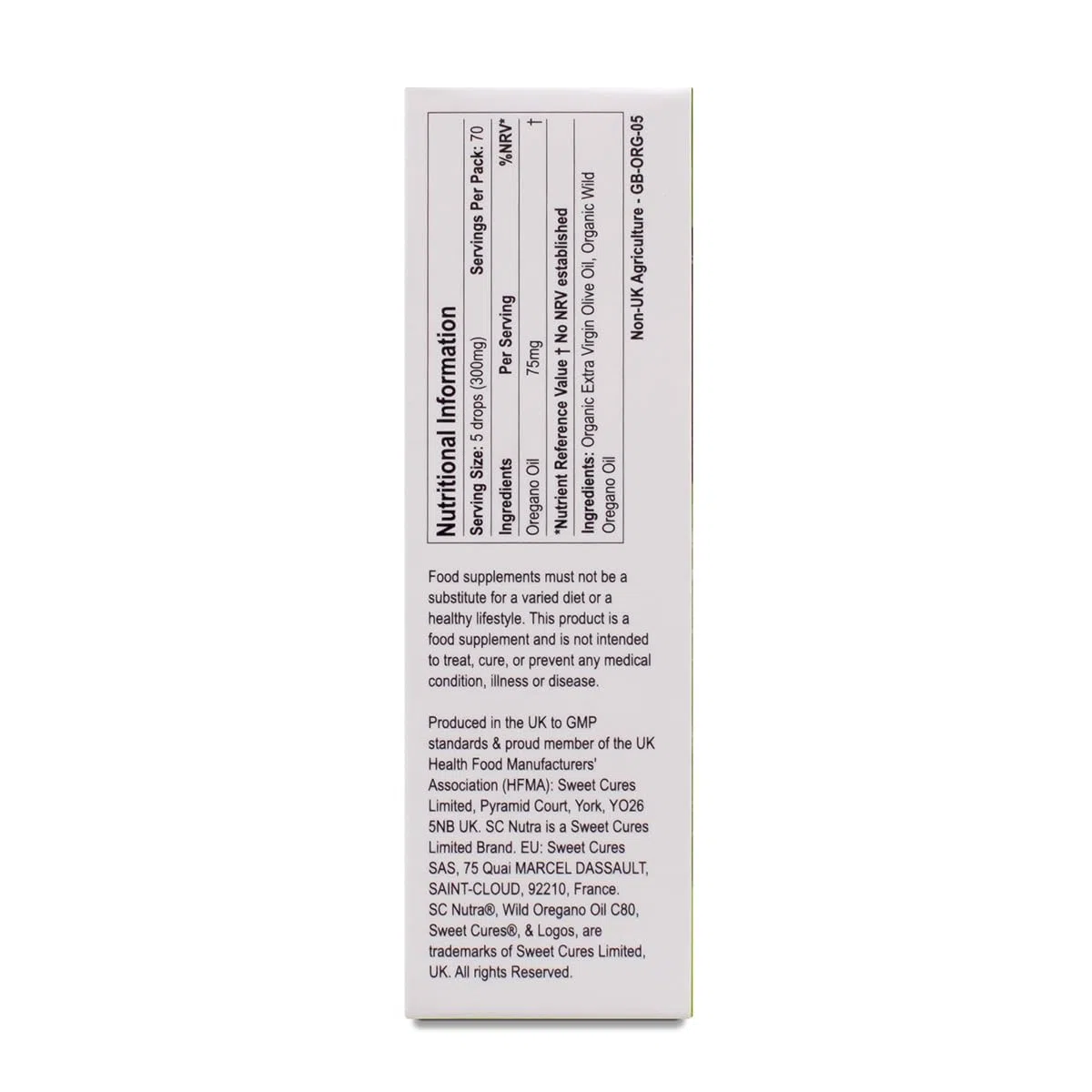 SC Nutra (Sweet Cures) Bio Wild Oregano Oil C80 10ml