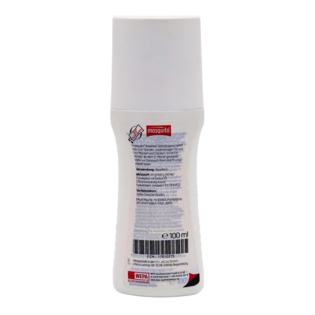 Mosquito Family Insekten-Schutzspray 3x 100 ml I bis zu 6 Stunden Schutz vor Mücken, Bremsen, Zecken I Mückenspray I für Kinder ab 6 Monaten I Outdoor-Schutz I Spar-Set plus Pharma Perle give-away