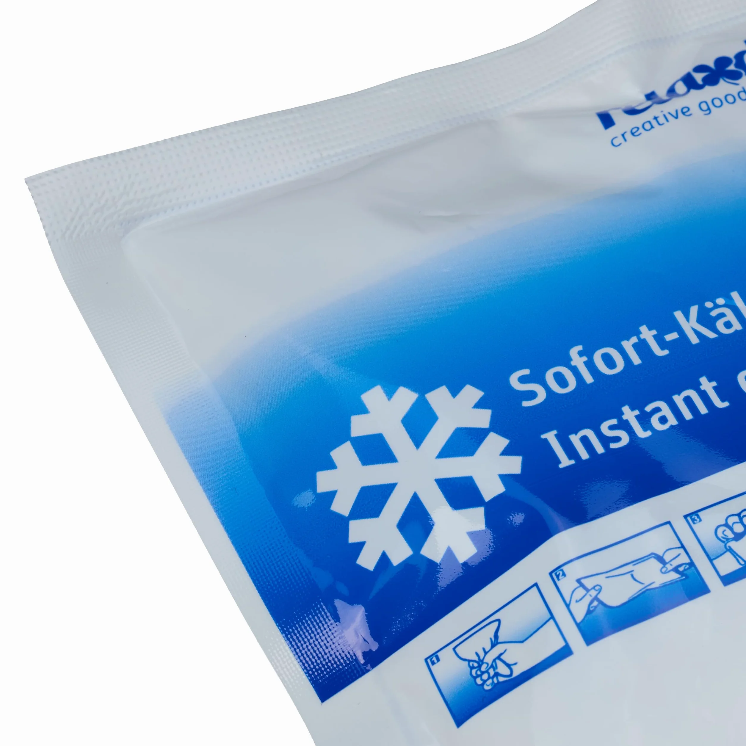 Relaxdays Kühlpack zum Knicken, 50er Set, Sofort Kältekompresse, HxB: 14,5 x 12,5 cm, für Sport & unterwegs, weiß/blau