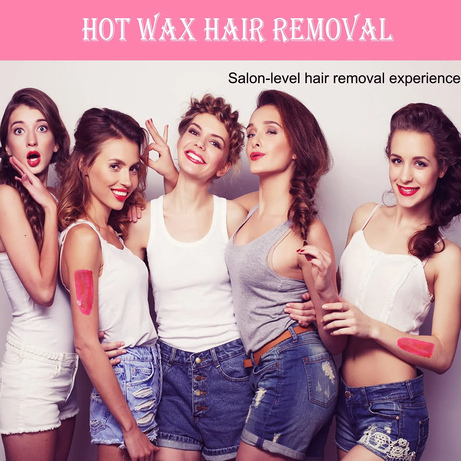 Wachswärmer Wachs Haarentfernung - Wax Maschine Wax Heater Wax Warmer Waxing Set Heisswachs Wachsgerät Wachs Kit mit 4x100g Wacshbohnen, 20 Holzspateln Kann für Körper, Beine,Bikini, Männer und Frauen