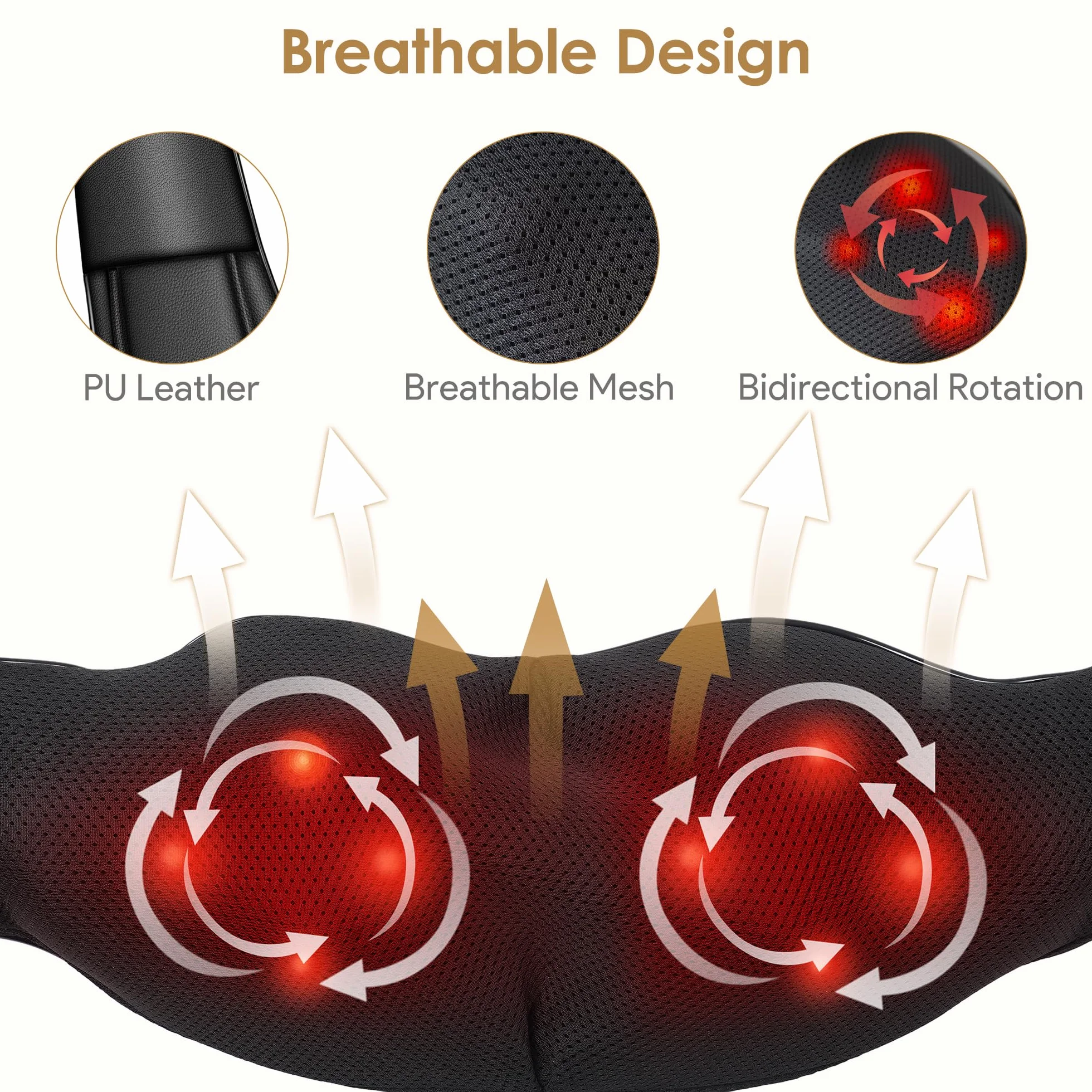 Massagegerät, Nackenmassagegerät mit Wärme 3D-Massage, Schulter Massagegerät für Nacken, Rücken, Beine, Geschenke für Frauen und Männer