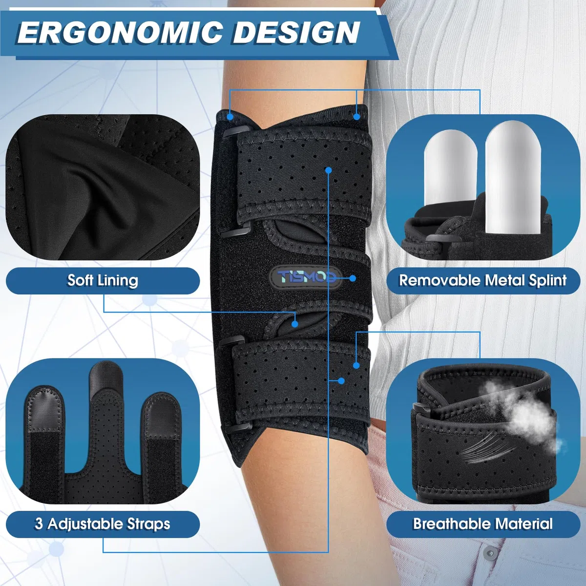 Ellenbogen-Bandage, Ellenbogenschiene für Kubitaltunnel-Bandage für Schlaf-Wegfahrsperre für Ulnarnerv-Bandage, Ellenbogenschmerzen, passend für Männer und Frauen