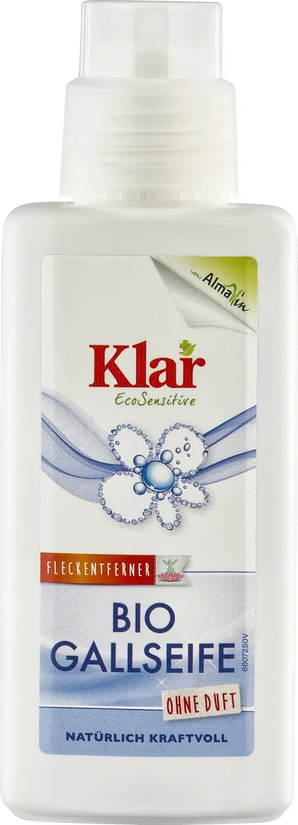 Klar eco Sensitive Bio-Gallseife 6 x 250ml, ohne Duft, mit Bürstenkopf, zur Vorbehandlung von Flecken