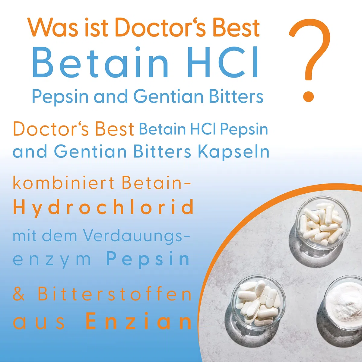 DOCTOR'S BEST Betain HCI mit Pepsin und Bitter-Enzian, 650 mg, 120 Weichkapseln, Hochdosiert, Laborgeprüft, Sojafrei, Glutenfrei, Ohne Gentechnik, 113 g