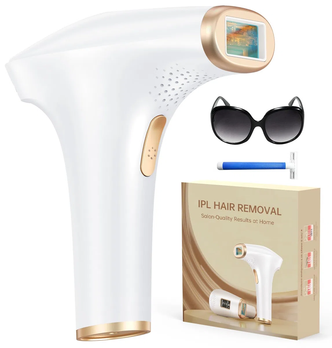 Haarlosy IPL Geräte Haarentfernung Laser 3 Funktionen HR/SC/RA 9 Stufen 999,900 Blitze