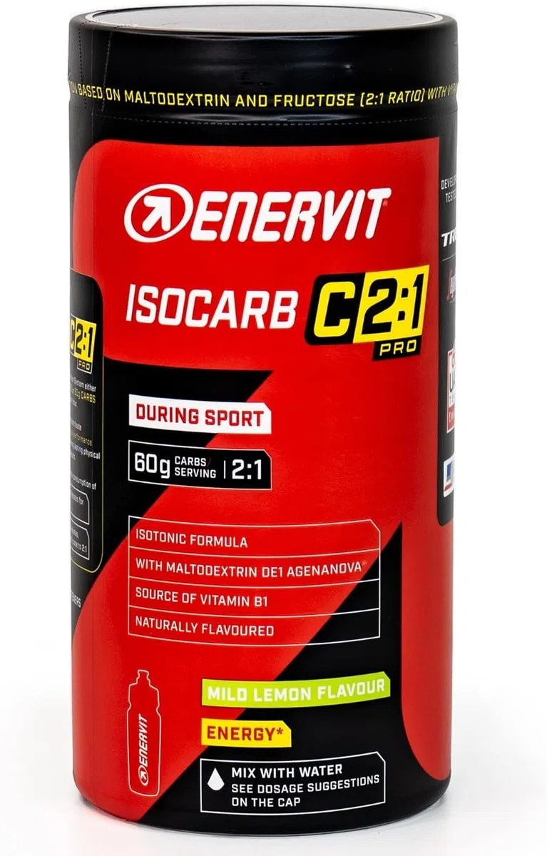 ENERVIT SPORT Isocarb 2:1 | Isotonisches Getränkepulver Elektrolyt Pulver mit 2:1 Ratio Kohlenhydratmischung Fruktose & Maltodextrin | Iso Drink zur regelmäßigen Einnahme beim Sport