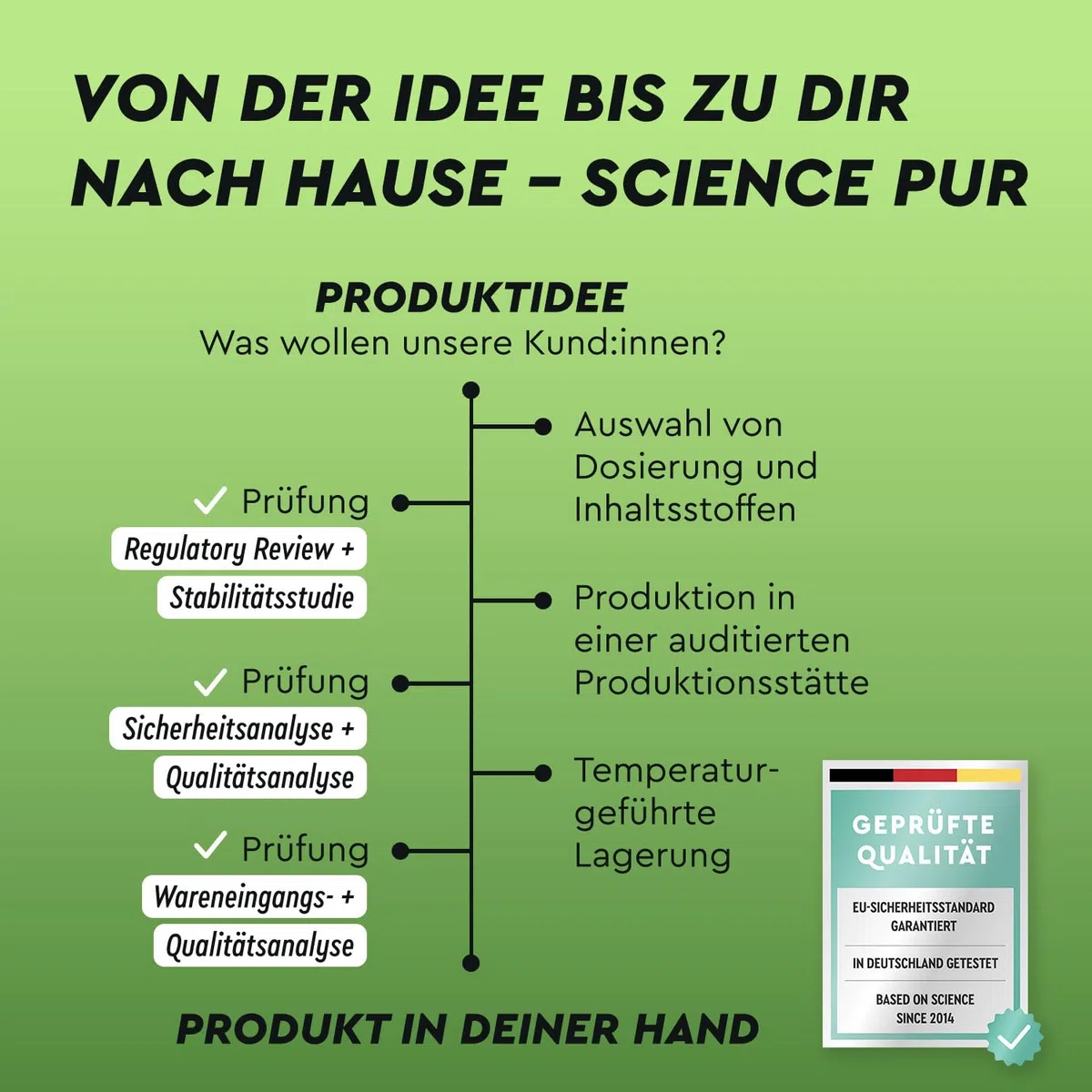 Grüntee Kapseln – 1429 mg Grüntee Extrakt mit 1400 mg Polyphenolen pro Tag – 714 mg EGCG – mit Schwarzem Pfefferextrakt – 180 vegane Kapseln für Sport & Wohlbefinden (3 Stück am Tag) – laborgeprüft