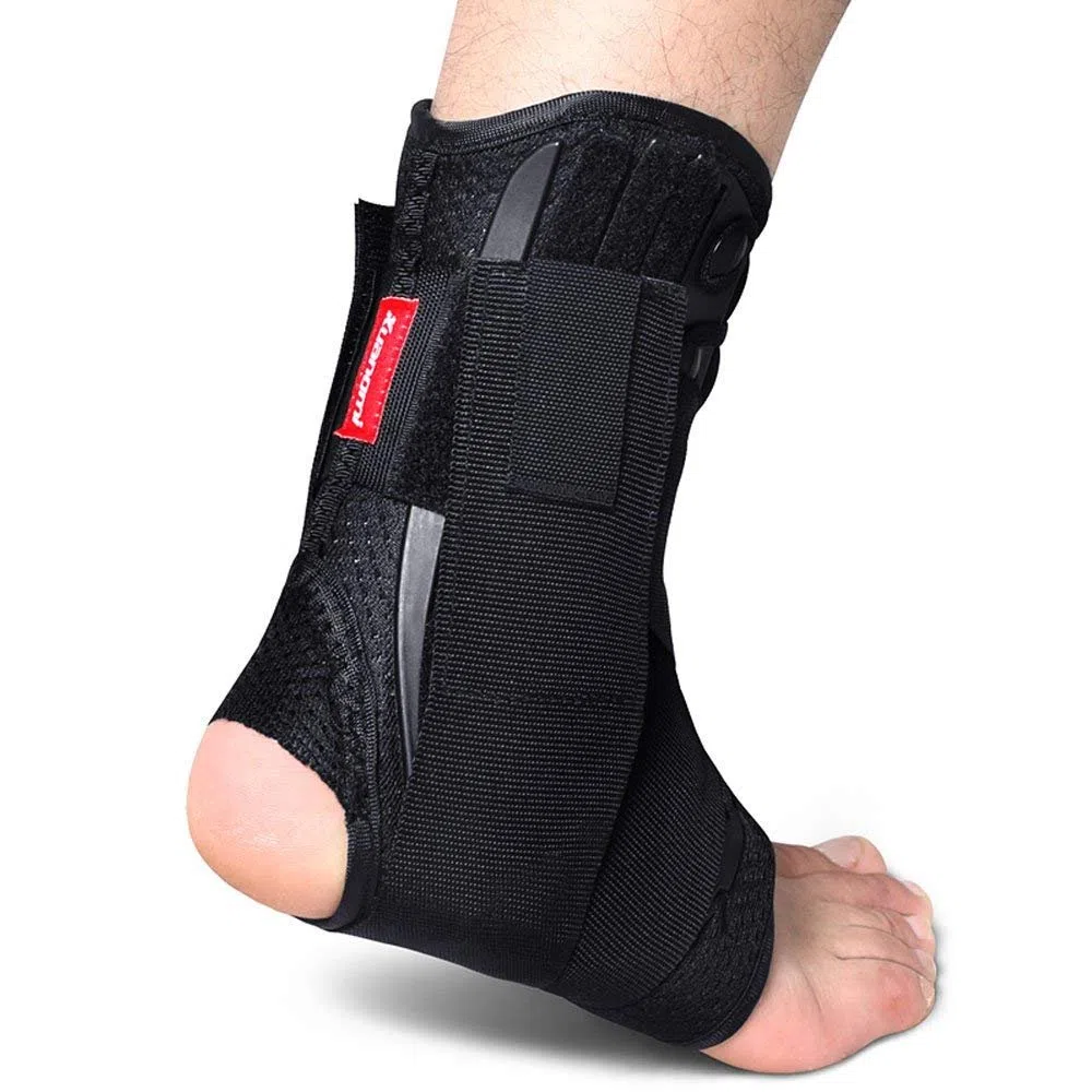 Kuangmi Knöchelbandage für Sport & Medizin – Stützbandage bei Bänderriss, Verstauchung, Arthrose | Mit Seitenschutz & Kreuzverstärkung, atmungsaktiv, schmerzlindernd (1 Stück)(L)