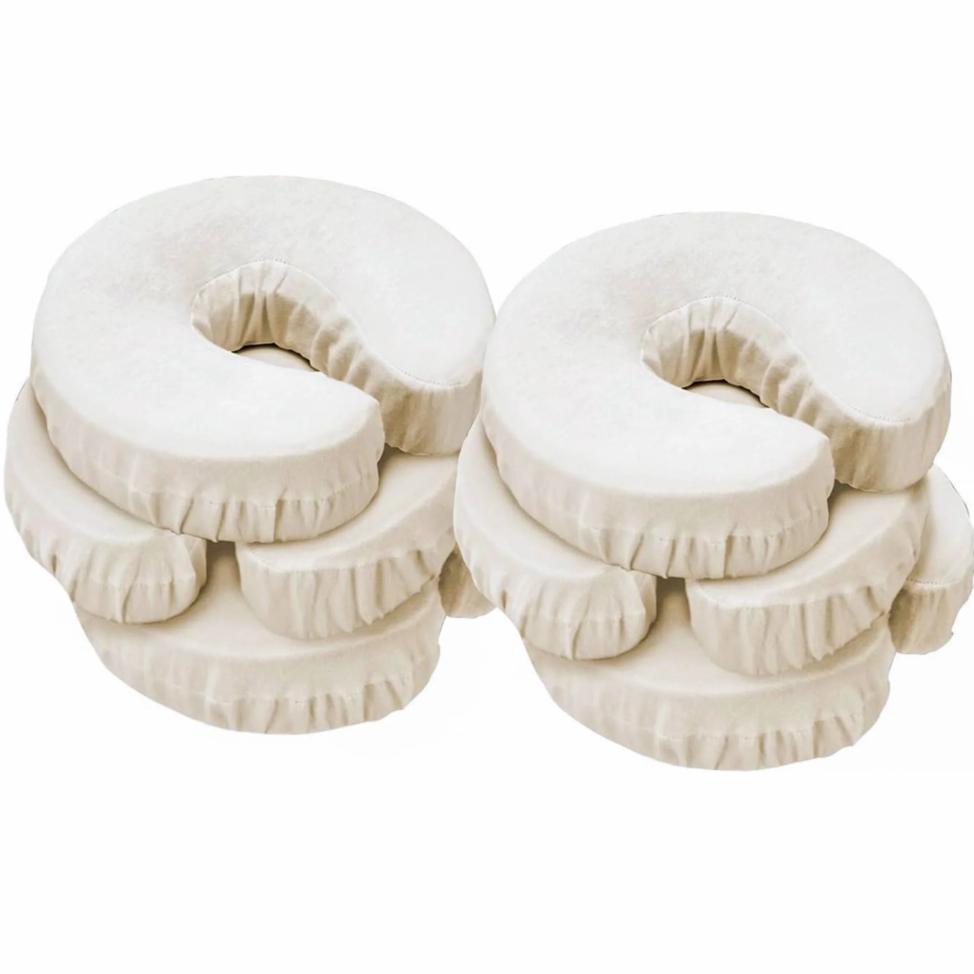Master Massage Kopfbezüge waschbar 100% baumwolle für Massageliege Kopfpolster Kopfstütze Nackenkissen 6 Pack, Sahne